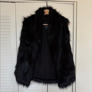 Sam Edelman Black Faux Fur Teddy vest